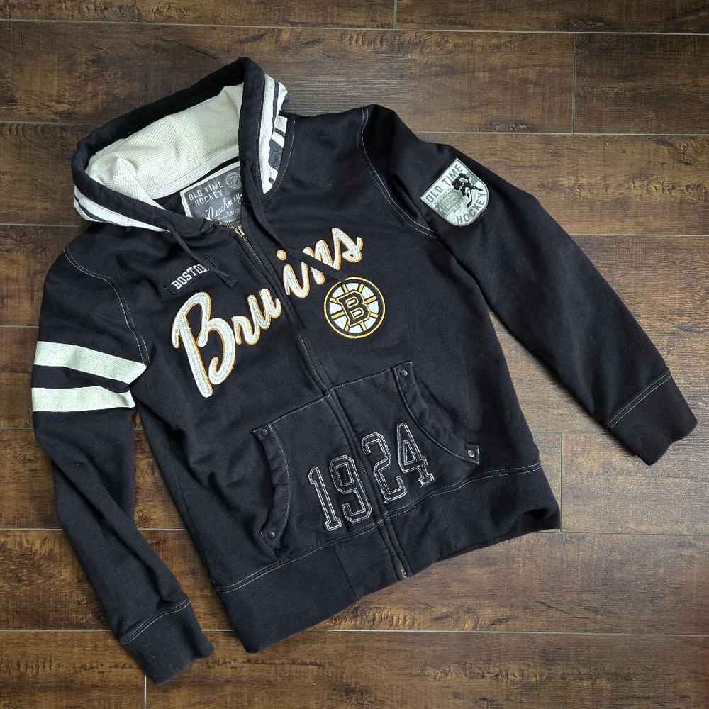 Old Time Hockey Newbury Collection Boston Bruins Hoodie Size Large